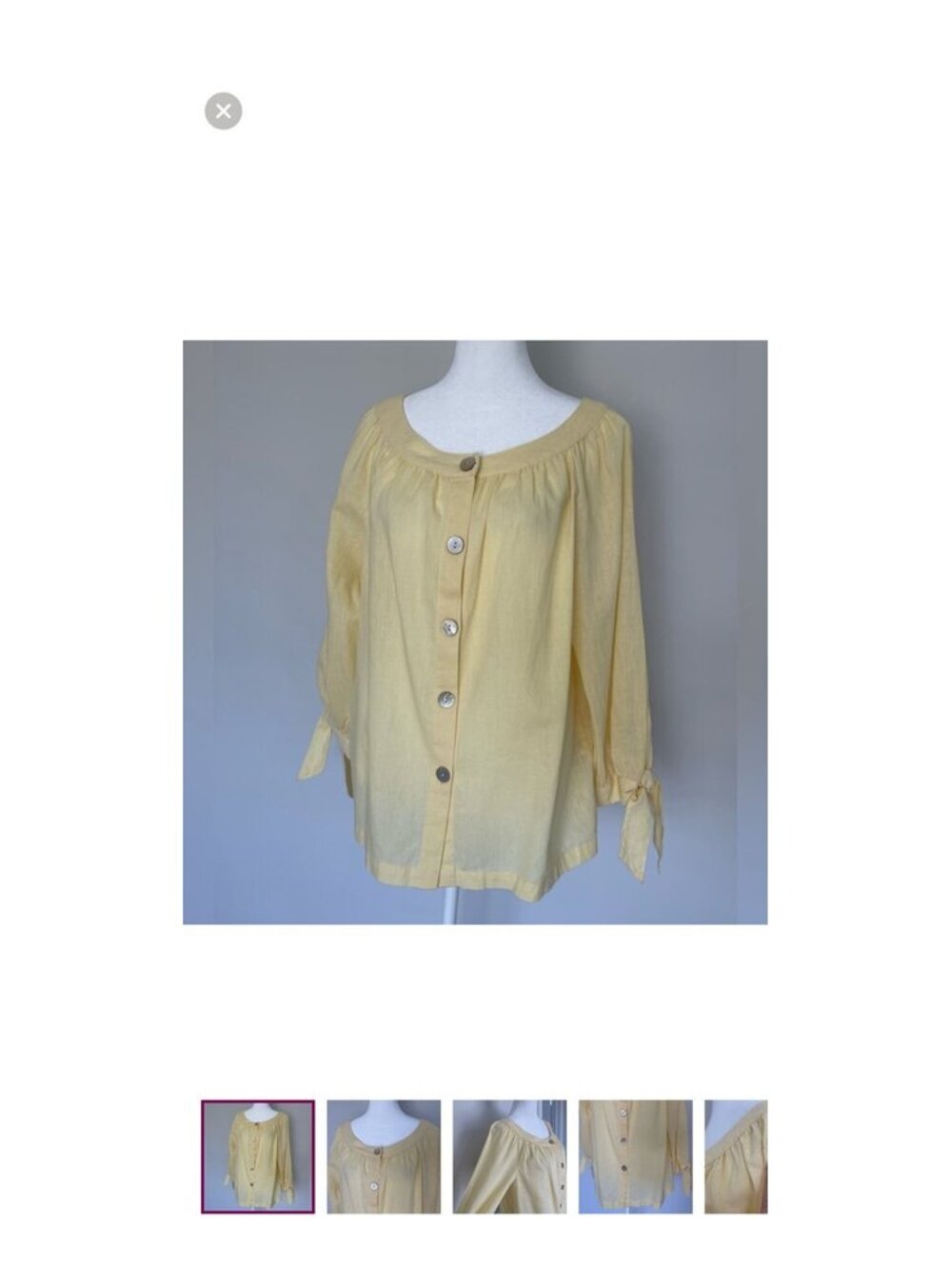 Max Studio Yellow Linen Top XL